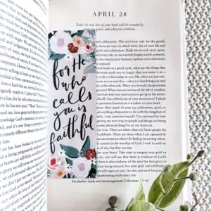 Faithful hand lettered bookmark