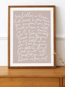 The Lord's Prayer Christian Art Print by Jasmine Green