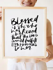 Blessed is She Brush Lettering Scripture Art Print
