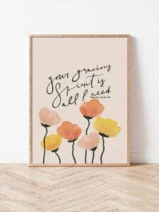 Gracious Spirit Floral Christian art print
