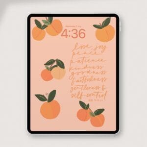 Fruit of the Spirit iPad Wallpaper by hand lettering artist, Jasmine Green